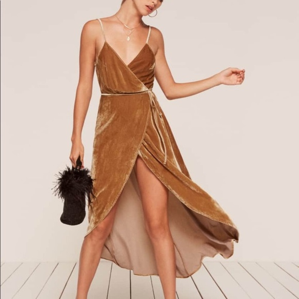 Reformation Anoush Dress - gold - large